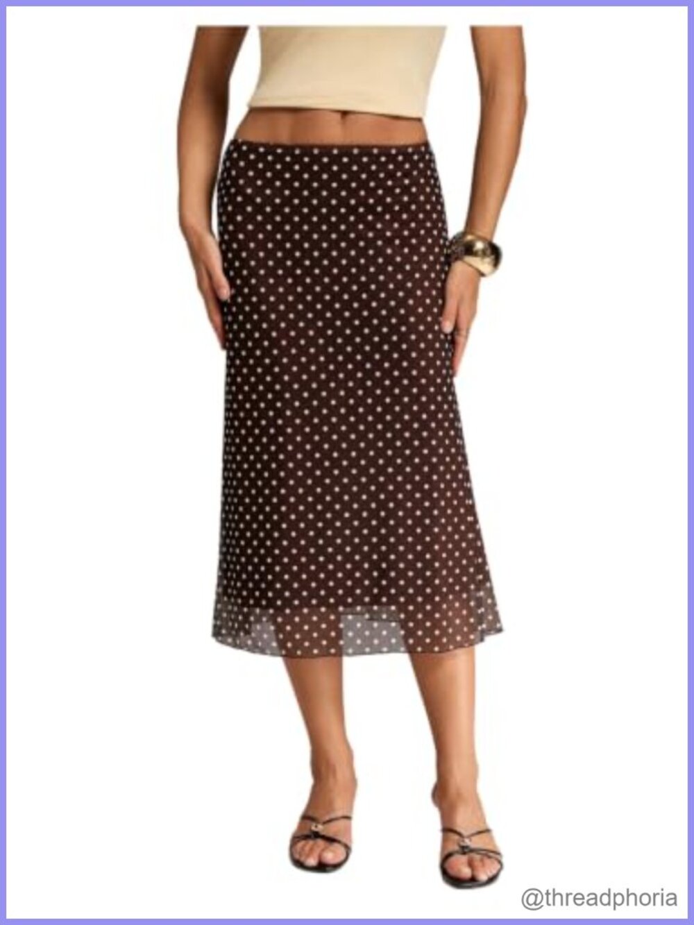 Women's Polka Dots Mesh Midi Skirt Low Rise Bodycon Going Out